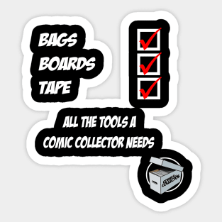 Comic Collector Check List T-Shirt White Text version Sticker